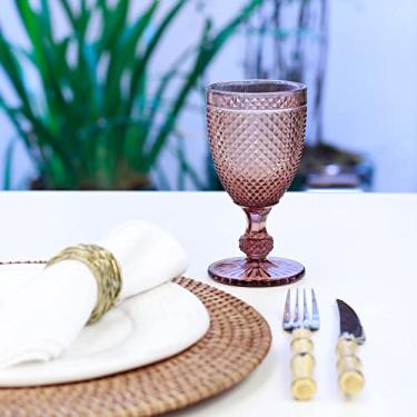 Imagem de CJ DE TACAS PARA VINHO BICO DE JACA DE VIDRO ROSA - 6PCS 7,8