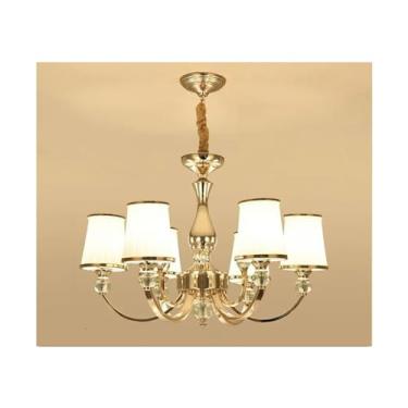 Imagem de Lustre de cristal cromado E14 LED Lustre dourado compatível com sala de estar, quarto, sala de jantar moderna Instalação de iluminação, lâmpadas de lustre