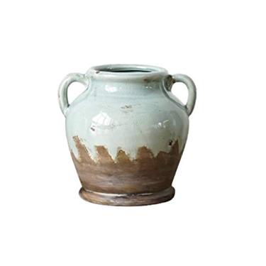 Imagem de Vaso vintage simples e criativo, vaso de cerâmica feito à mão com design de alça vaso decorativo para plantas hidropônicas, vaso de mesa de 4 tamanhos, fácil de usar, 1,12 x 12 x 1