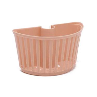 Imagem de P9IDEDFH 1 peça rack de cesta de plástico para pia escorredor esponja armazenamento rack suporte de bico suprimentos de cozinha ralo detritos rack banheiro (cor: B) (B)