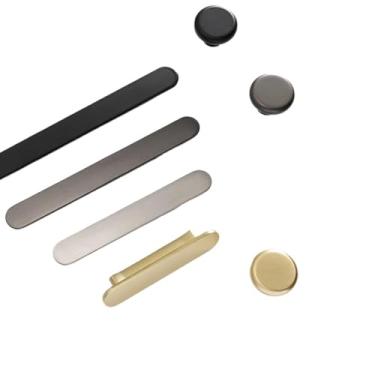 Imagem de CXYFQUUK Puxadores de porta de armazenamento de armário de cozinha gavetas de armário preto gavetas puxadores de gaveta de móveis ferragens 2 peças (prata - 64 mm)