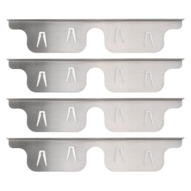 Imagem de Tampa de fendas de fogão, aço inoxidável, flexível, retrátil, proteção de balcão, preenchimento de lacunas de fogão para proteção de bancada de cozinha, prata 35 70 cm, 2 pares