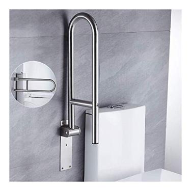 Imagem de Barras de apoio, barras de apoio de segurança, barra de apoio para banheiro, aço inoxidável de níquel escovado, corrimão dobrável para vaso sanitário e chuveiro, seguro em forma de U