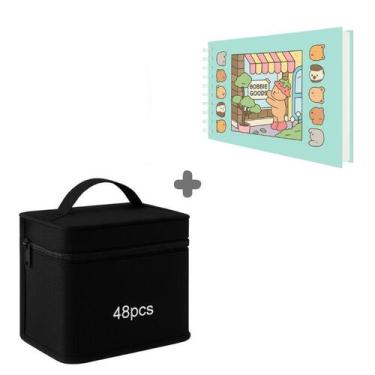 Imagem de 24/36/48/60 Cores Caneta Marcadora Kit Com Ponta Dupla - Rayson, Cader