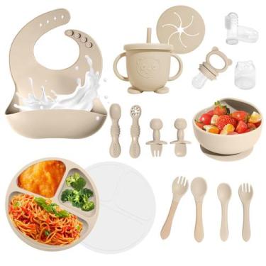 Imagem de Conjunto de alimentação para bebês Catvegue, 17 peças de silicone sem 