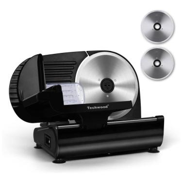 Imagem de Fatiador de Frios Elétrico, Lâmina de Aço Inoxidável, 200W, 110v, TECHWOOD, Preto