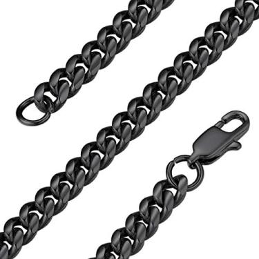 Imagem de GOLDCHIC JEWELRY Corrente cubana Miami grossa de aço inoxidável, colar masculino, verniz protetor pulverizado do que outras correntes protegem contra desbotamento e oxidado, 6 mm/10 mm/14 mm de largura, comprimento 45,7 a 76 cm, Metal