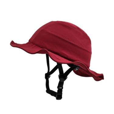 Imagem de Fenteer Capacete de bicicleta, boné, tipo chapéu, resistente a impactos, leve, moderno, chapéu de sol, capacete de ciclista para mulheres, unissex, feminino, Red M