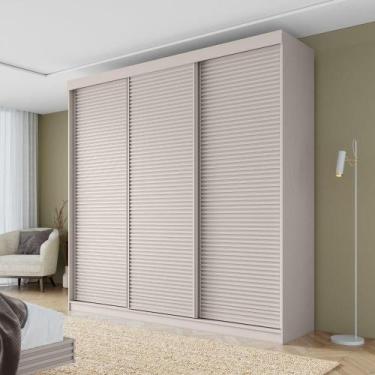 Imagem de Guarda-roupa Casal 3 Portas de Correr Ripadas Samambaia Cabecasa Madei