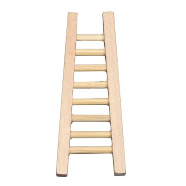 Imagem de Móveis de casa de bonecas com escada de madeira em miniatura em escala 1:12