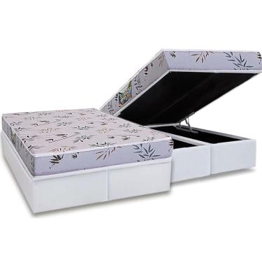 Imagem de Conjunto Box Baú Casal: Colchão Espuma Herval D28 St. Louis + Base Crc Linhão White (138x188)