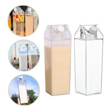 Imagem de 2X Garrafa Caixa De Leite Geladeira Água Suco Acrílico 1000M