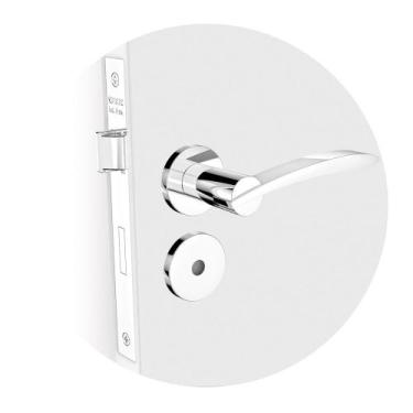 Imagem de Fechadura Banheiro Horus Reta Roseta Redonda Ros22 Cromado 40mm (40x53