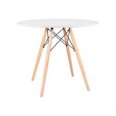 Imagem de Mesa De Jantar Eames Wood Tampo Madeira Branco 110cm Branco