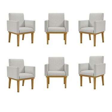 Imagem de Kit 06 Cadeiras Decorativa Reforçada Balaqui Cinza Claro