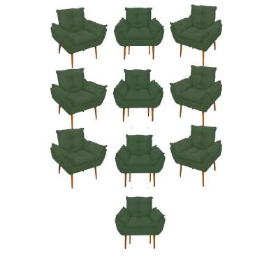 Imagem de Kit 10 Poltronas Opala Sala Quarto Recepção Salão Cor:verde
