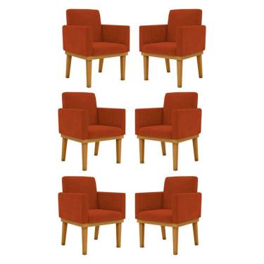 Imagem de Kit 06 Poltronas Decorativa Reforçada Oferta - Balaqui Decor Cor:terracota