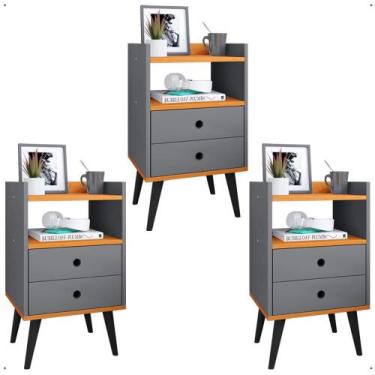 Imagem de Kit 3 Mesas Cabeceira Dream Jogo Mesinha Decorativa Lateral Cama Decor