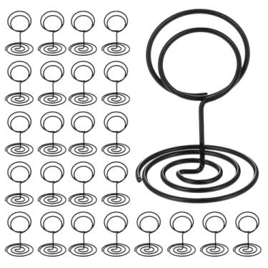 Imagem de YBEATY 24 peças de suportes para números de mesa, porta-cartões, fotos, arame, nome, menu, clipes, cartões; placa de suporte para placas de comida, notas de memorando, recepção de casamento