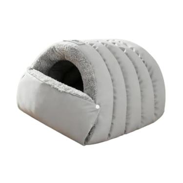 Imagem de Whtkoph Saco de Dormir para Gatos, Toca para Gatos, Cama, Casinha, Lavável, Aconchegante, Semi-fechada, para Animais de Estimação, Tenda para Filhotes, cinza M