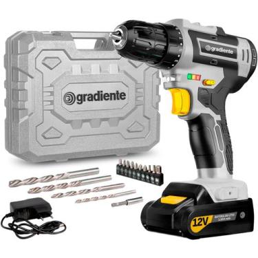 Imagem de Parafusadeira Furadeira 12v 3/8 Litio Bivolt + Acessórios Gradiente