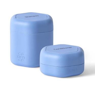 Imagem de Cadence Recipientes de viagem – Conjunto de 2 peças para cuidados com o cabelo – Cápsulas magnéticas de viagem – para xampu, condicionador, produto para penteados – 1 cápsula pequena e 1 média