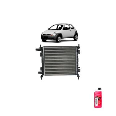 Imagem de Kit Radiador Ford Ka 1.0/1.6 00/08 S/Ar + Aditivo Radiador DNK Rosa Concentrado