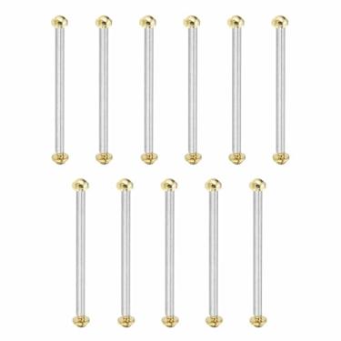 Imagem de HARFINGTON Pino de fricção de tubo, barras de pressão de aço inoxidável, fecho de pulseira de relógio, ferramentas de haste de conexão, Dourado, 20x1.8mm