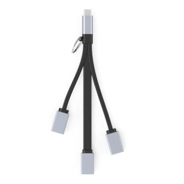 Imagem de Hub tipo C para USB – Expansor USB de 3 portas com porta USB 3.0 de alta velocidade, design cinza compacto para laptop, celular, tablet, conectividade Plug Play para uso diário no escritório