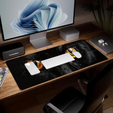 Imagem de Tapete de mesa de flor de couro, mouse pad de arte colorida grande teclado de computador mousepad para jogos à prova d'água protetor e capa de mesa, tapete de mouse decorativo de couro PU para laptop