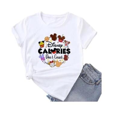 Imagem de Camiseta De Manga Curta Com Estampa Do Mickey Para Mulheres plus Size,