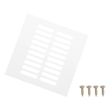 Imagem de PATIKIL Capa de ventilação de porta de 15 x 15 cm, capa de ventilação de grade de alumínio com parafusos de montagem para porta de teto de armário de guarda-roupa, branca