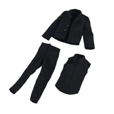 Imagem de MotiveTech Roupa para Boneco de ação em Escala 1/12, Conjunto para Vestir, Fantasia Moderna para Mini Boneca, Roupas em Miniatura para Corpos de Bonecos Masculin, Preto