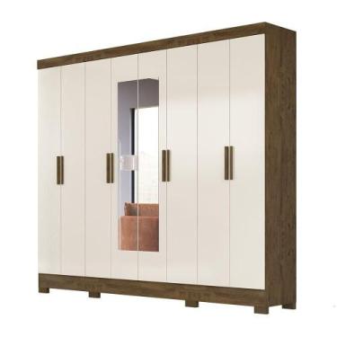Imagem de Guarda Roupa Diplomata Castanho/Baunilha 8 Portas 4 Gavetas Esp. Moval
