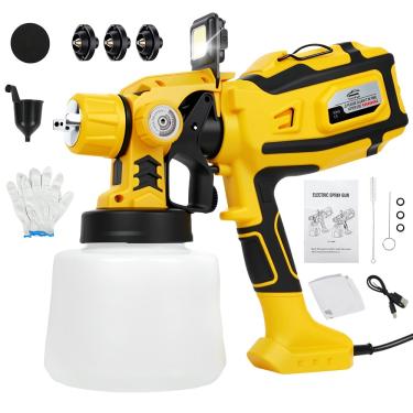 Imagem de FINYQBET Pistola de Pintura Elétrica Profissional 1400ml, 850W com Iluminação LED, 3 Regulações de Spray - Ideal para Decoração, Pintura de Móveis e Paredes para Profissionais e DIY Entusiastas (127V)