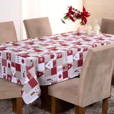 Imagem de Toalha de Mesa Estampa Digital Natal, 100% Poliéster, Tecido Oxford, 2,00x1,40m, 6 Lugares, Decoração Festiva (Estampa 2)
