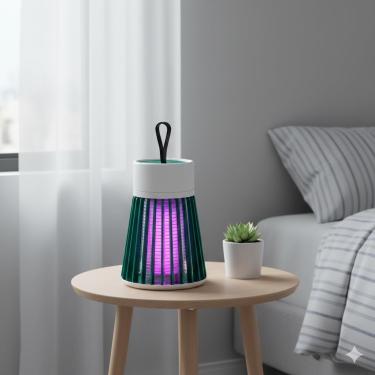 Imagem de Armadilha Elétrica Mata Mosquito Silenciosa Abajur LED UV USB