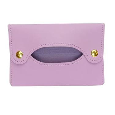 Imagem de Capa de tecido de couro PU, suporte dobrável à prova d'água à prova de poeira para casa, banheiro, carro, escritório; bolsa organizadora de guardanapos portátil com design moderno simples para