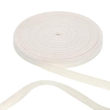 Imagem de Fita de sarja natural macia 54,7 metros 1,5 cm bege algodão espinha de peixe fita de costura fita de viés para artesanato faça você mesmo, avental, costura, confecção de vestidos, embrulho de presente