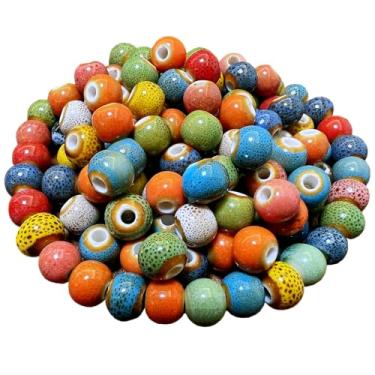 Imagem de MaryLavender Contas de porcelana redondas de cerâmica flor porcelana espaçador contas artesanato kit de miçangas para fazer joias faça você mesmo artesanato para mulheres acima de 12 anos de idade 200