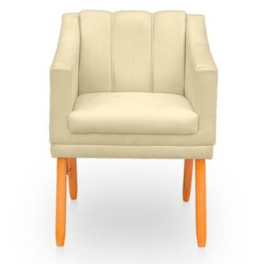 Imagem de Poltrona para Sala Moderna e Reforçada - Estofada em Suede Confortável, Ideal para Ambientes Domésticos (Bege)