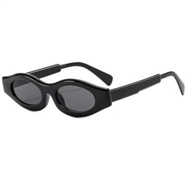 Imagem de HCHES Óculos de Sol Femininos Estilo Steampunk Oval com Estampa de Leopardo Retrô, Luxo e Versáteis, Proteção UV400 (Preto)