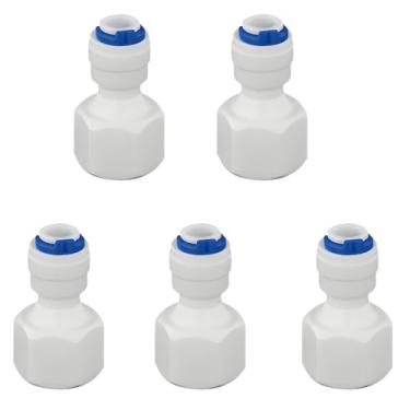 Imagem de Rosca fêmea de 9 mm para tubo de 1/10.2 cm, adaptador de conexão rápida, encaixe de tubo de plástico push-fit para sistemas de filtro de água de osmose reversa RO, dispensadores de bebidas