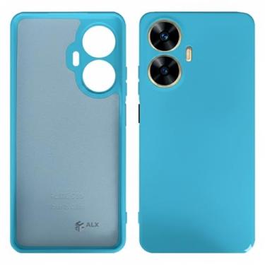 Imagem de Capa Case Silicone Aveludada para Realme C55 com Proteção de Câmera – Ultra Fina, Antichoque e Premium (Azul Piscina)