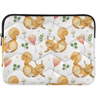 Imagem de Capa protetora fofa para notebook com estampa fofa de esquilo em aquarela para notebook universal, 14, 13