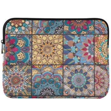 Imagem de Mandala Capa protetora geométrica colorida para notebook capa para notebook premium acolchoada universal 13 14 capa para laptop