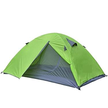 Imagem de Tenda Nova Tipo de Mochila Leve Barraca de Campismo Dupla Camada de Fibra de Vidro Impermeável Portátil Tenda de Viagem com Bolsa (Cor: Laranja) (Verde)