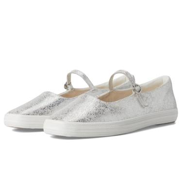Imagem de Keds Tênis feminino Mary Jane de bico quadrado, Couro metálico prateado, 34