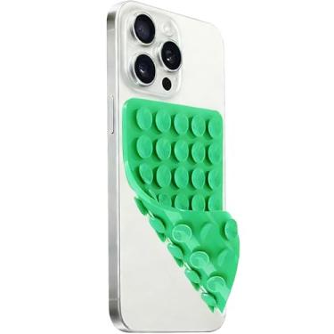 Imagem de Suporte de telefone com sucção dupla face de silicone, aderência adesiva removível, acessório de selfie e vídeo mãos-livres, suporte de sucção de telefone TikTok tendência para iPhone e Android (10 x