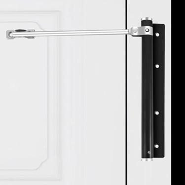 Imagem de Fechador de porta automático aço inoxidável para portas madeira alumínio hardware fechamento ajustável com amortecedor mola uso residencial design elegante e instalação fácil